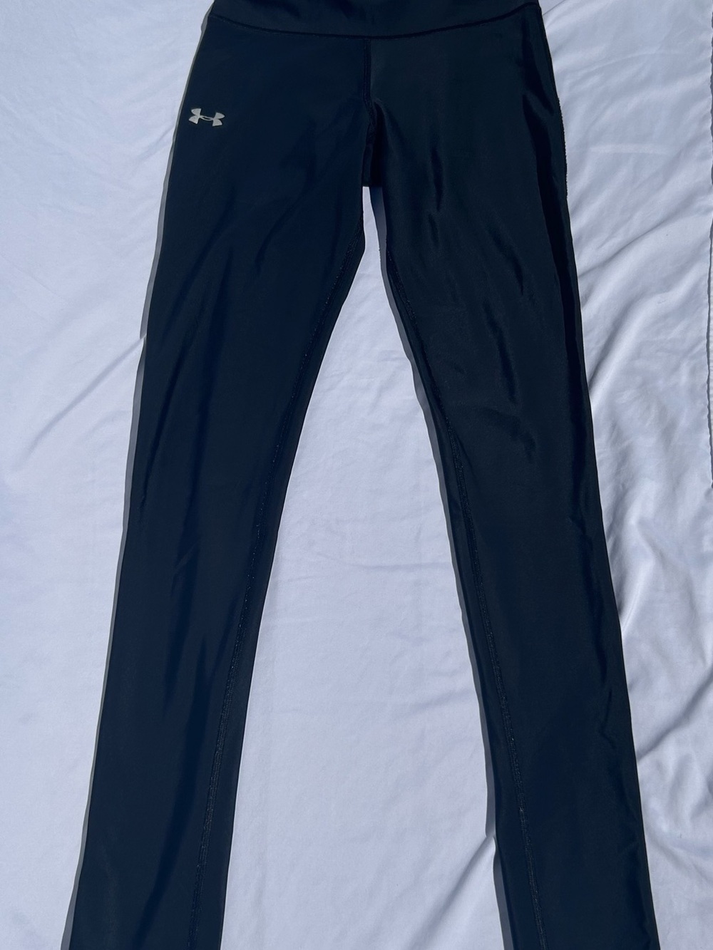 Under Armour Black Athletic Leggings with Reflective Logo size Xsmall